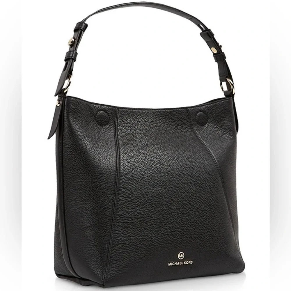 Women’s Handbag MICHAEL KORS Lucy Medium Hobo Shoulder Bag Black AUTHENTIC NEW